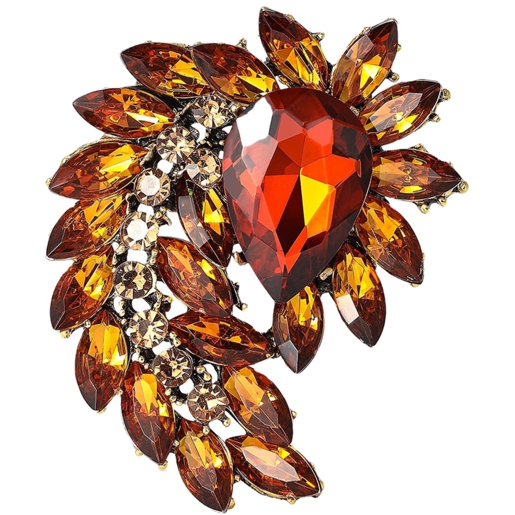 Brosch brown/red