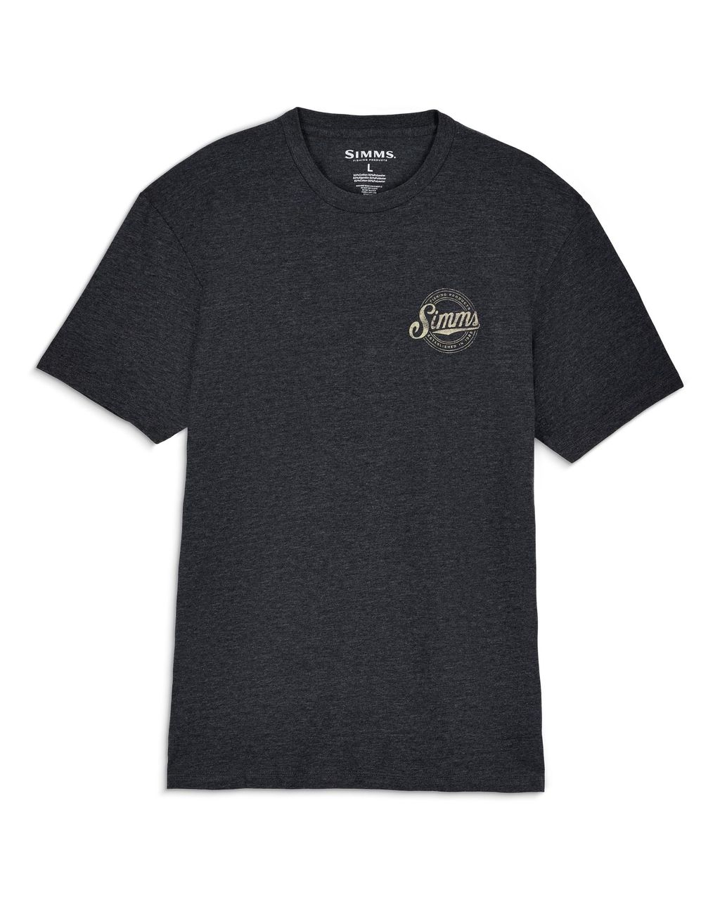Simms Circle Lockup T-Shirt Charcoal Heater - 2
