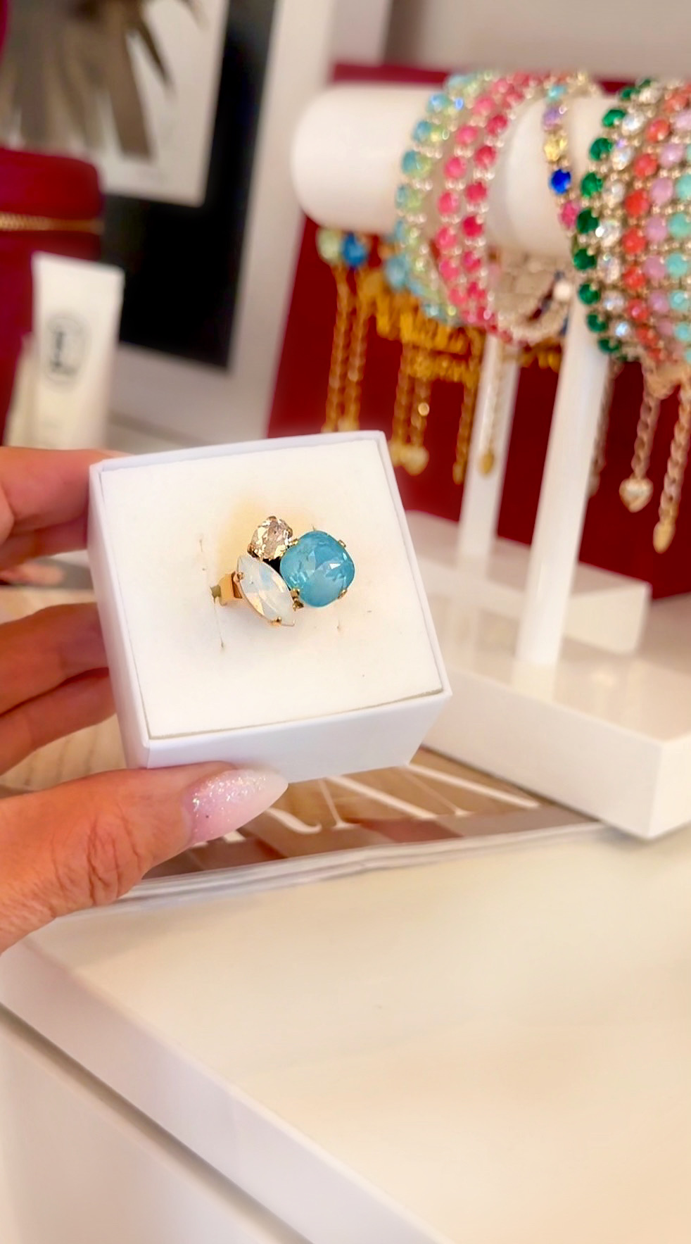 Ring Cruz Paradise Blue Lux combo Gold