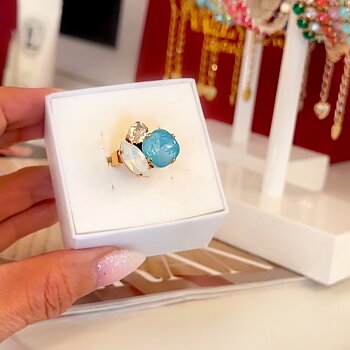 Ring Cruz Paradise Blue Lux combo Gold