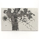 Börje Skohg (1970s) Unique Wall Plaque with Abstract Silver Paste Decor 36 cm
