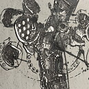 Börje Skohg (1970s) Unique Wall Plaque with Abstract Silver Paste Decor 36 cm