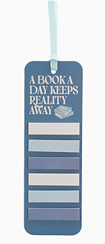 Pulteney Press : "A Book a Day Keep Reality Away"  - Bokmärke med band och sticky notes