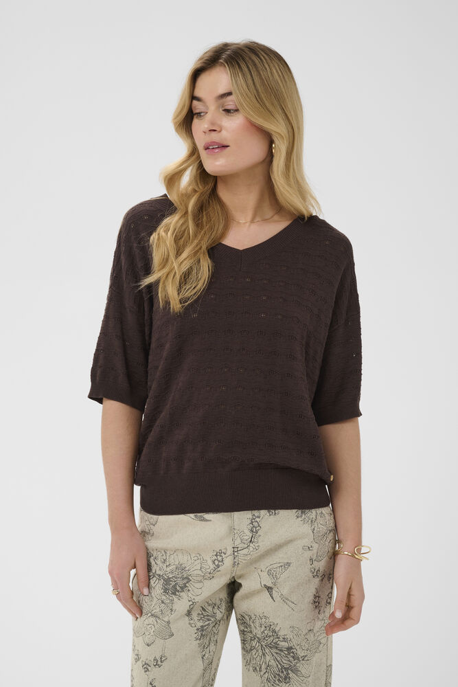 Cream Annali Short Knit Pullover Java