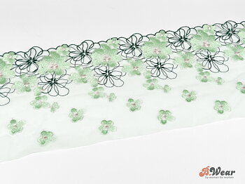 Pistage green non-stretch beautiful lace - 19 cm