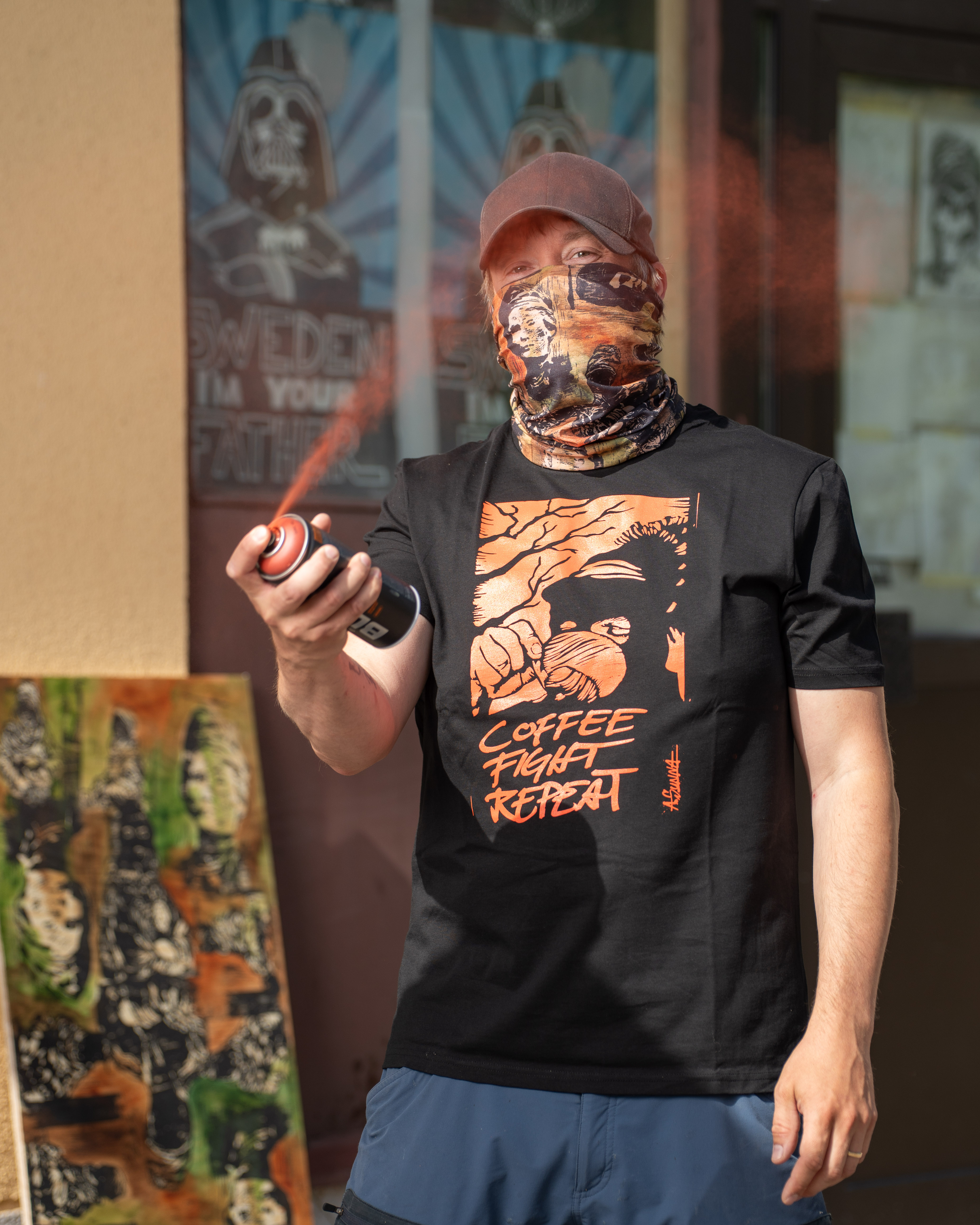 T-shirt Coffee Fight Repeat - 2