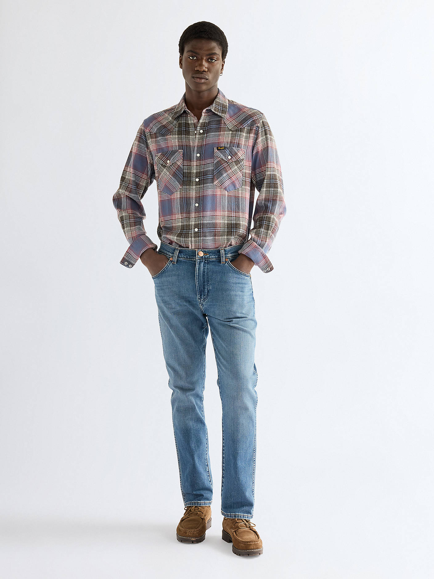 wrangler western shirt soft brown - 3