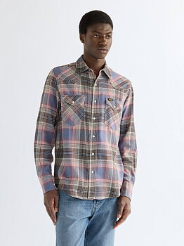 wrangler western shirt soft brown