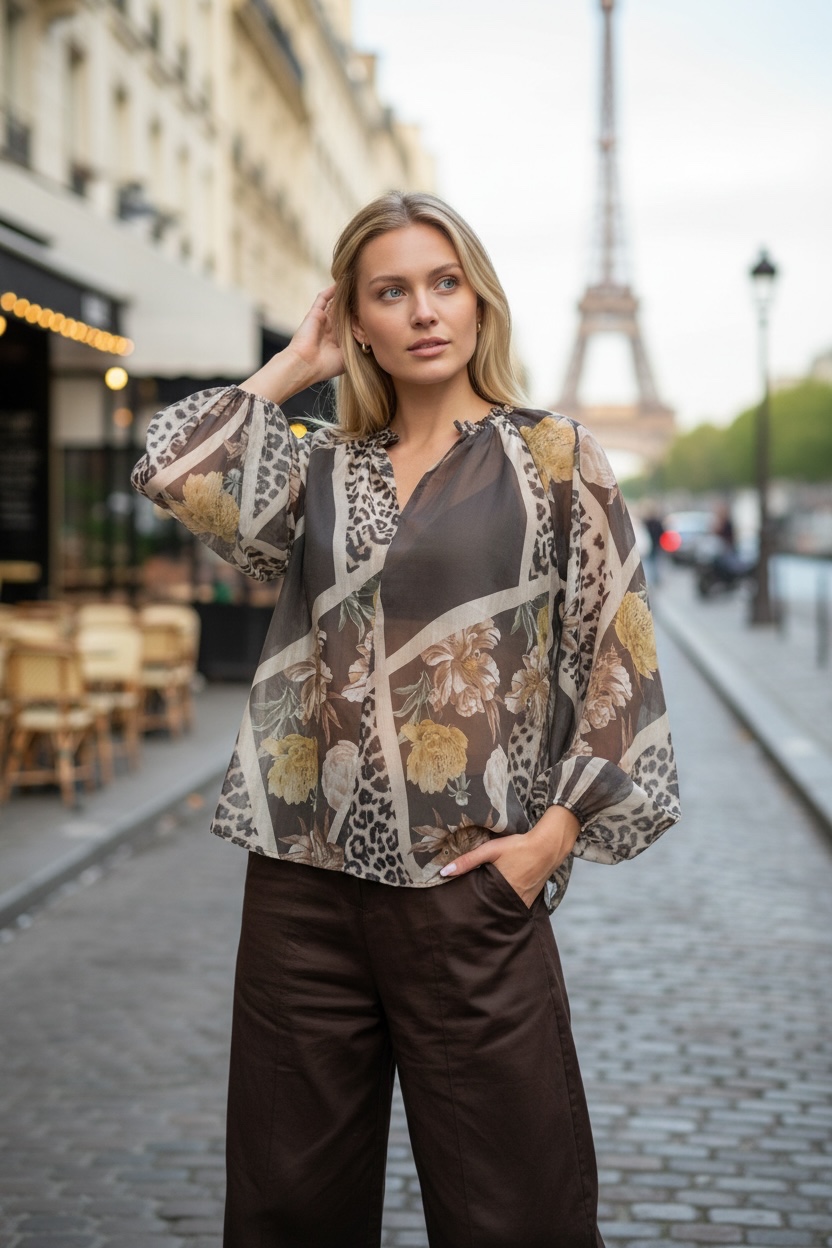 Blus med mönster - 2
