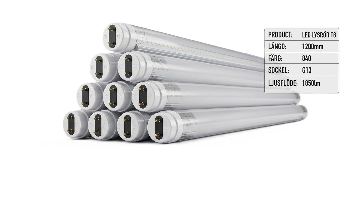 10-PACK AIRAM T8 LED LYSRÖR 1200MM 