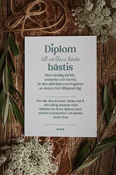 Majas postkort Store gavekort »Kære bedste ven«-diplom