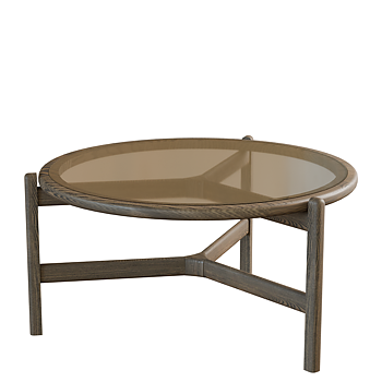 Optic Soft Round Coffee Table with glass table top (several choices) -  Kristensen & Kristensen