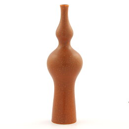 Annikki Hovisaari (Arabia 1960s) Brown Segmented Vase 20 cm