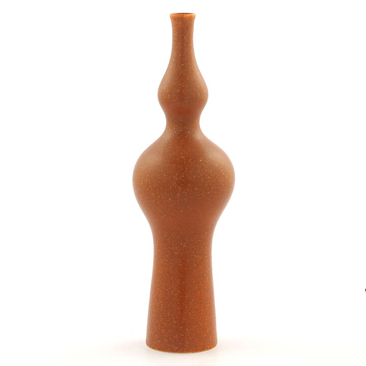 Annikki Hovisaari (Arabia 1960s) Brown Segmented Vase 20 cm
