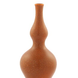 Annikki Hovisaari (Arabia 1960s) Brown Segmented Vase 20 cm