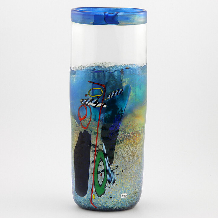 Bertil Vallien (1980s) Colorful Tall Vase 30 cm