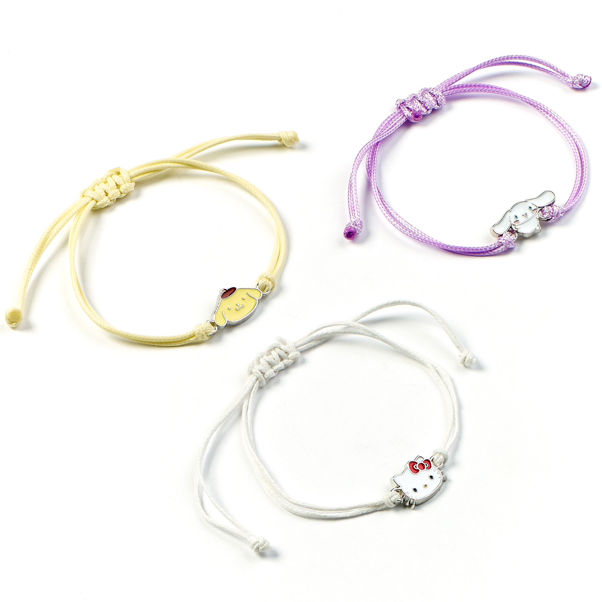 Hello Kitty, Cinnamoroll och Pompompurin Vänskapsarmbandset 3-pack
