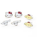 Hello Kitty, Cinnamoroll och Pompompurin Örhängen - Set med 3 Par Stiftörhängen
