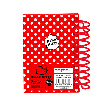 Hello Kitty Inbunden Anteckningsbok A7 Röd & Vit