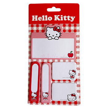 Hello Kitty Post-it-lappar i 5 olika design med 25 st ark i varje – Röd, Vit & Rosa - Sanrio Kawaii