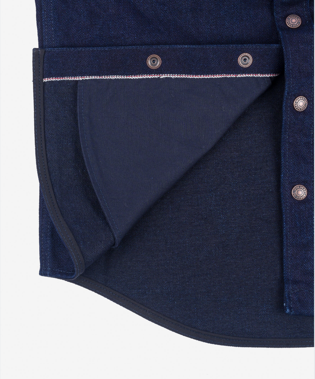 Iron Heart - IHSH-409-IB 19oz Selvedge Denim CPO Shirt Indigo/Black - 7