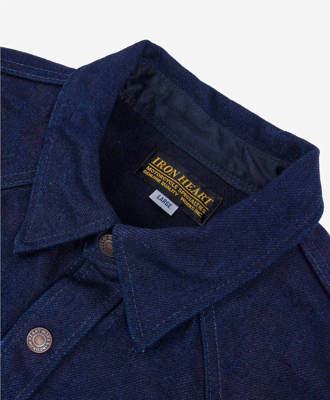 Iron Heart - IHSH-409-IB 19oz Selvedge Denim CPO Shirt Indigo/Black - 3