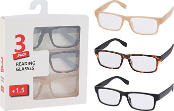 Läsglasögon dammodell 3-pack