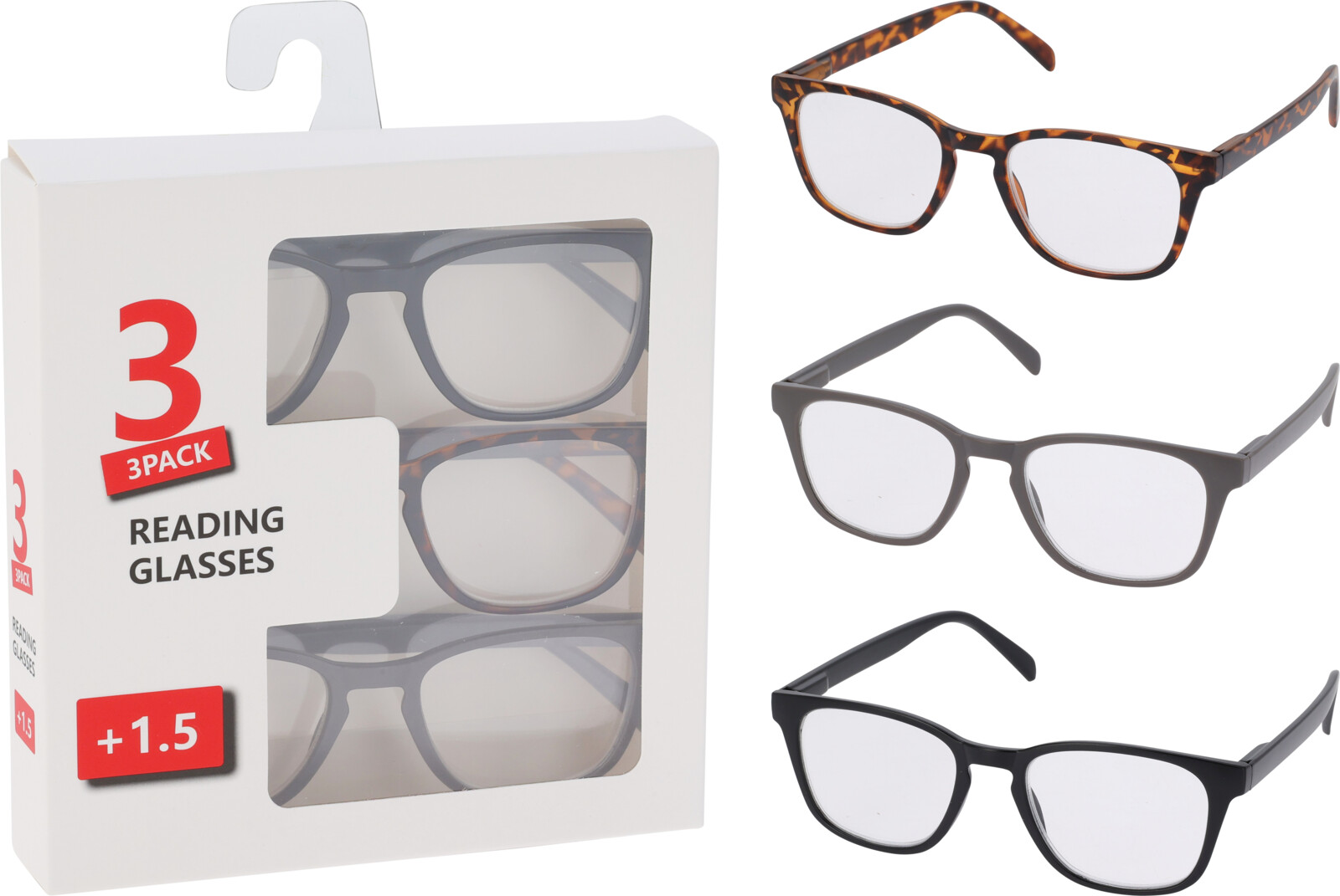Läsglasögon herrmodell 3-pack