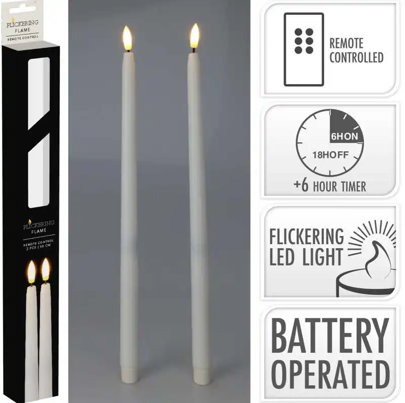 LED antikljus 38cm 2-pack