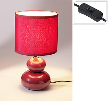 Bordslampa keramik röd