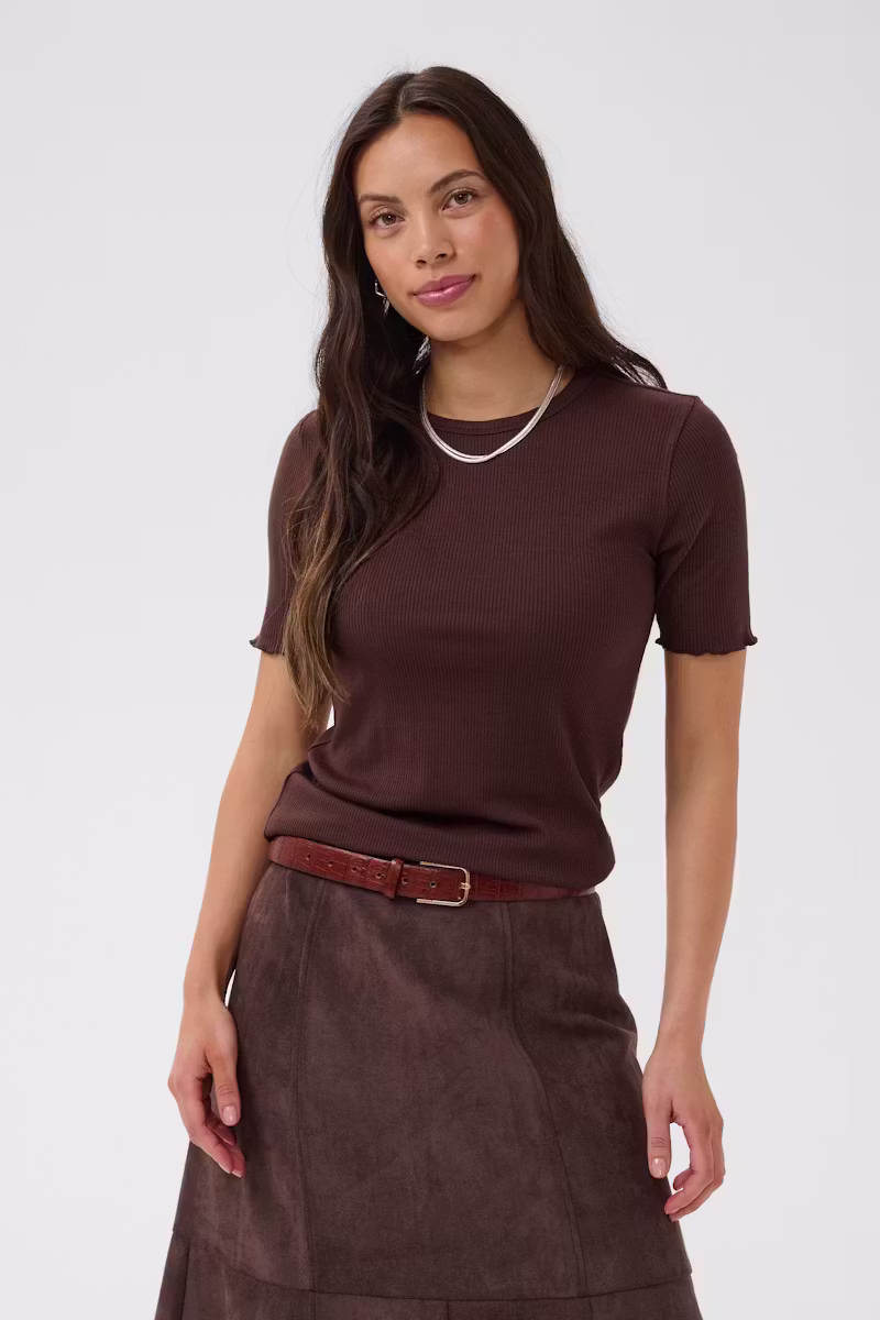 Saint Tropez Olalia ss  Tshirt Chocolate Brown - 3