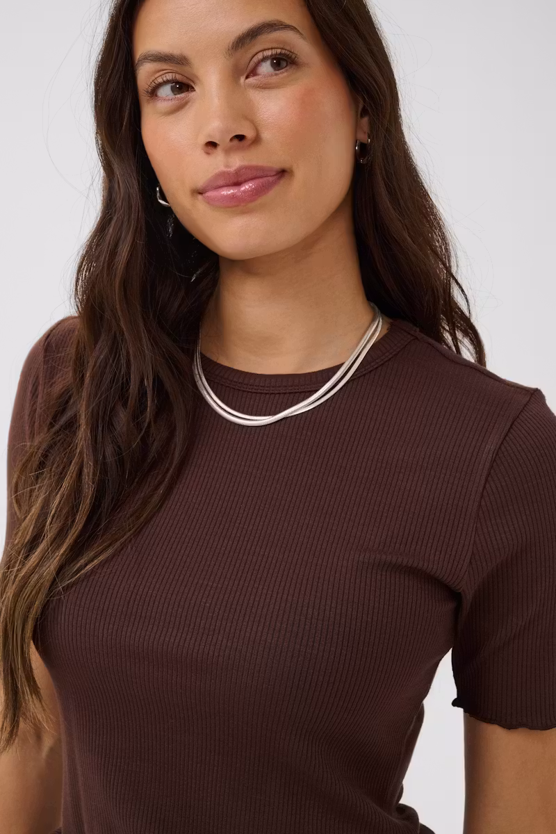 Saint Tropez Olalia ss  Tshirt Chocolate Brown - 4