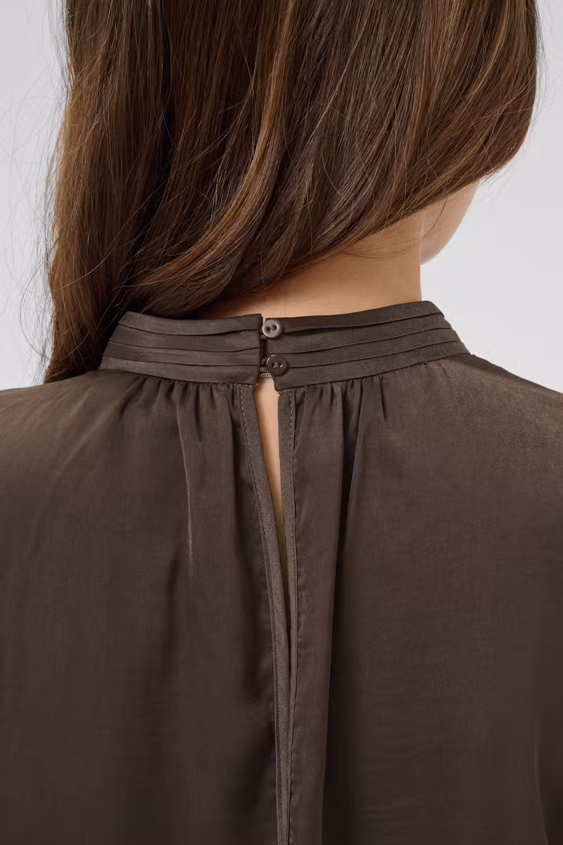 Saint Tropez Aileen Flared Blouse Chocolate Brown - 2