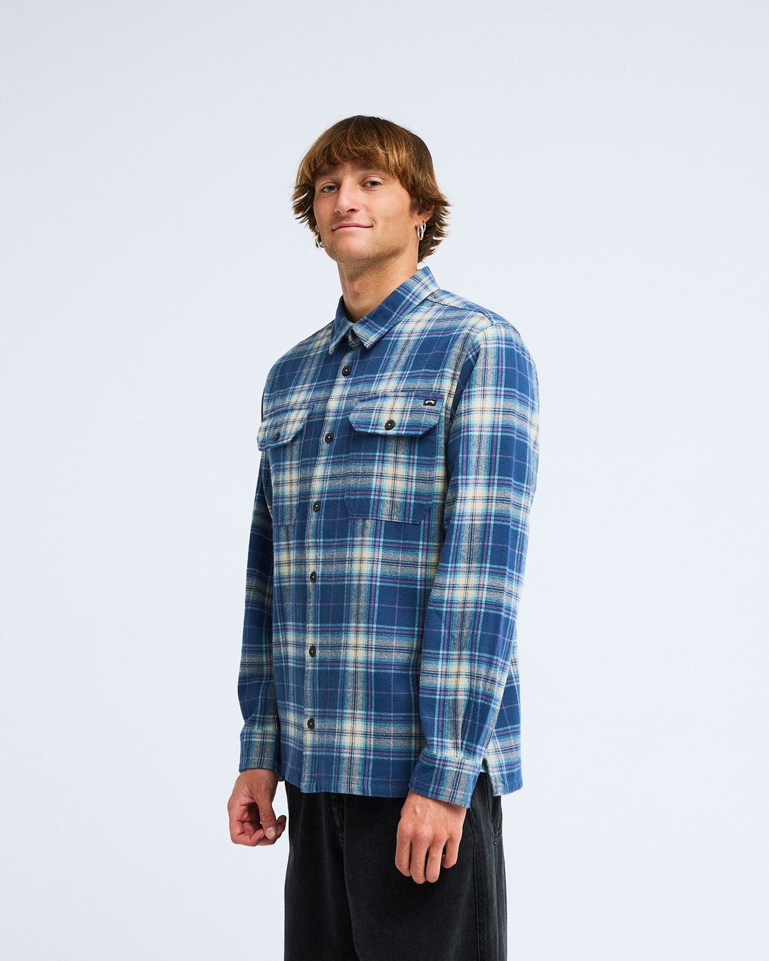 Billabong skjorta Offshore flannel dark denim - 4