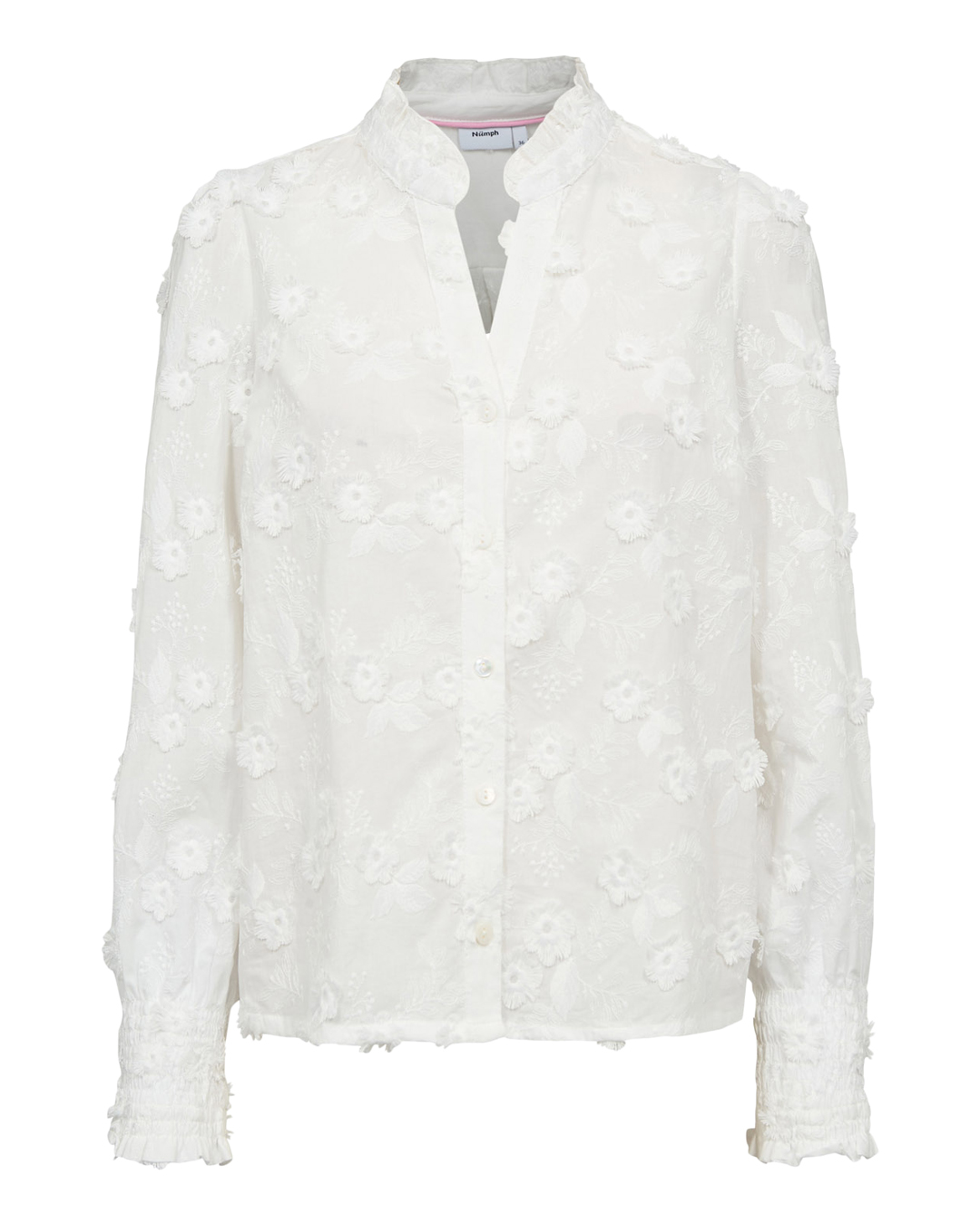 Blus Lenea broderade blommor offwhite - 6