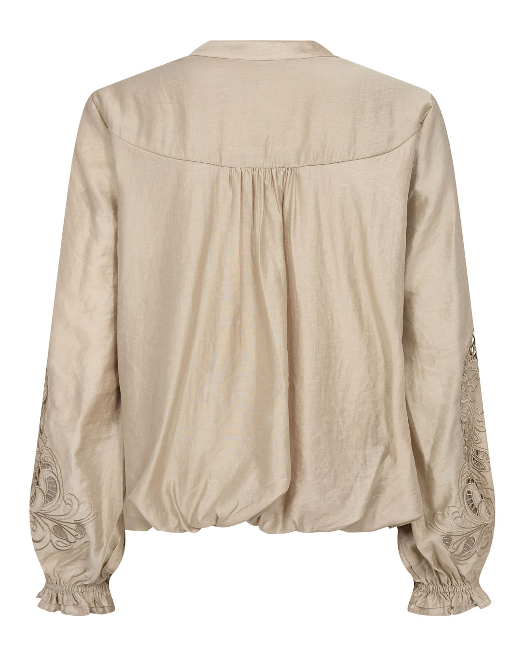 Blus Delin spetsdetaljer ärm beige - 6