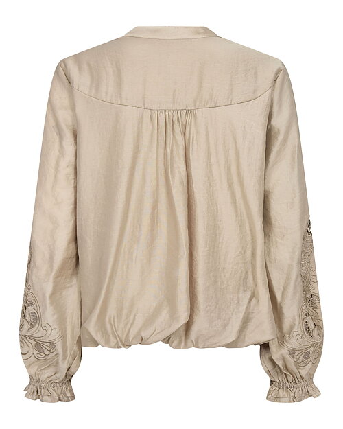 Blus Delin spetsdetaljer ärm beige - 6
