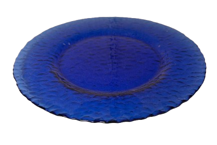 Blå glastallrik 28 cm
