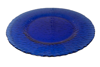 Blå glastallrik 28 cm
