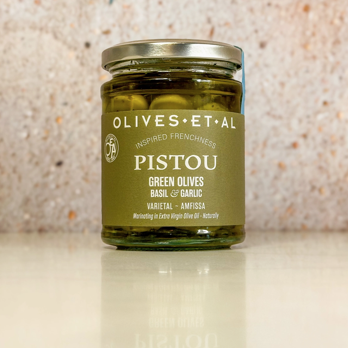 Gröna oliver med basilika & vitlök 270g - 3