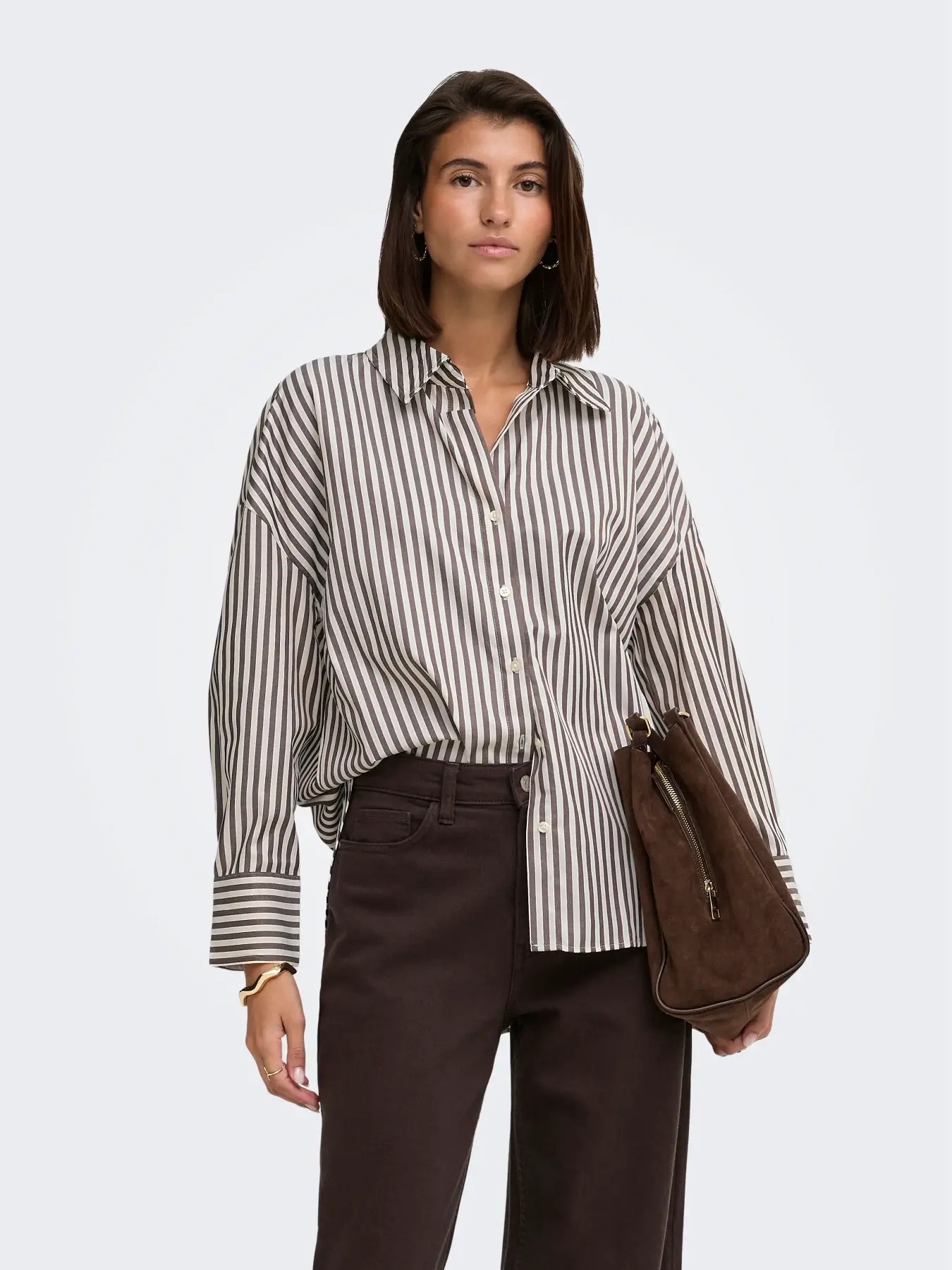 Jacqueline de Yong - Vesper Randig Skjorta Brun - 2