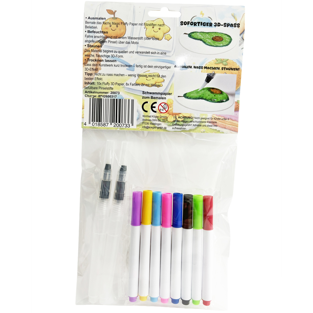 Magic Fluffy 3D Water Painting Set - 6