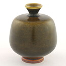 Berndt Friberg (1964) Unique Brown/Yellow Vase 5 cm