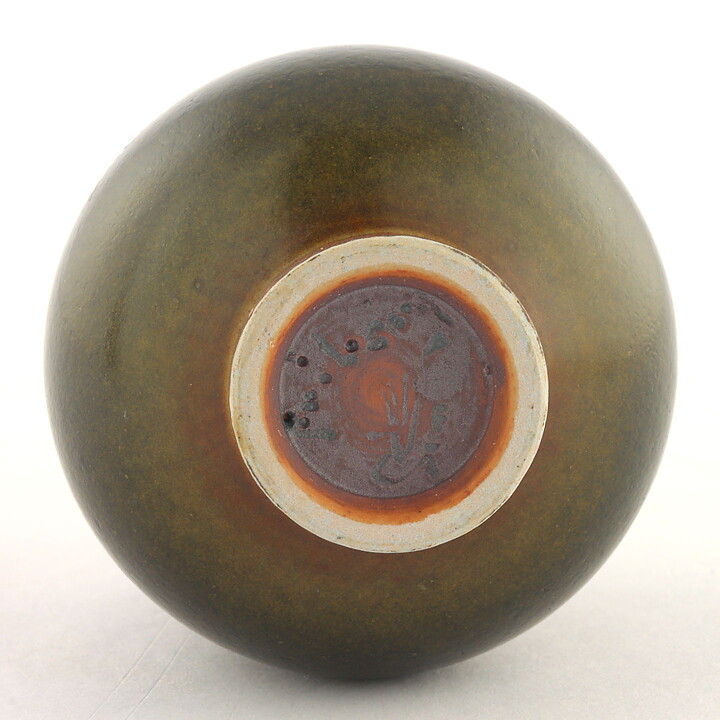 Berndt Friberg (1964) Unique Brown/Yellow Vase 5 cm