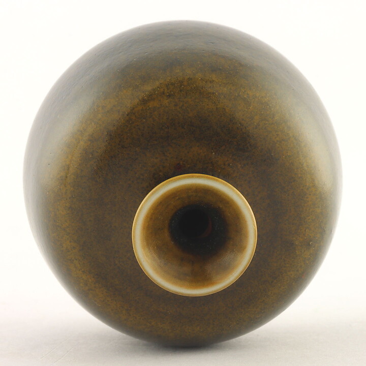Berndt Friberg (1964) Unique Brown/Yellow Vase 5 cm