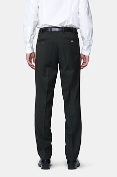 Svart (black) maskintvättbara ullbyxor i Teflon Twill och normal passform (Meyer / Roma)