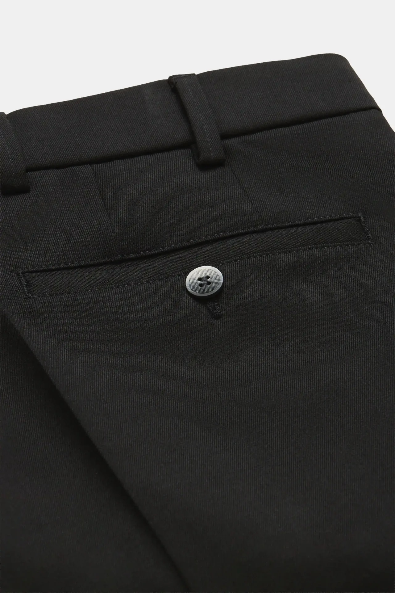 Svart (black) maskintvättbara ullbyxor i Teflon Twill och normal passform (Meyer / Roma) - 6