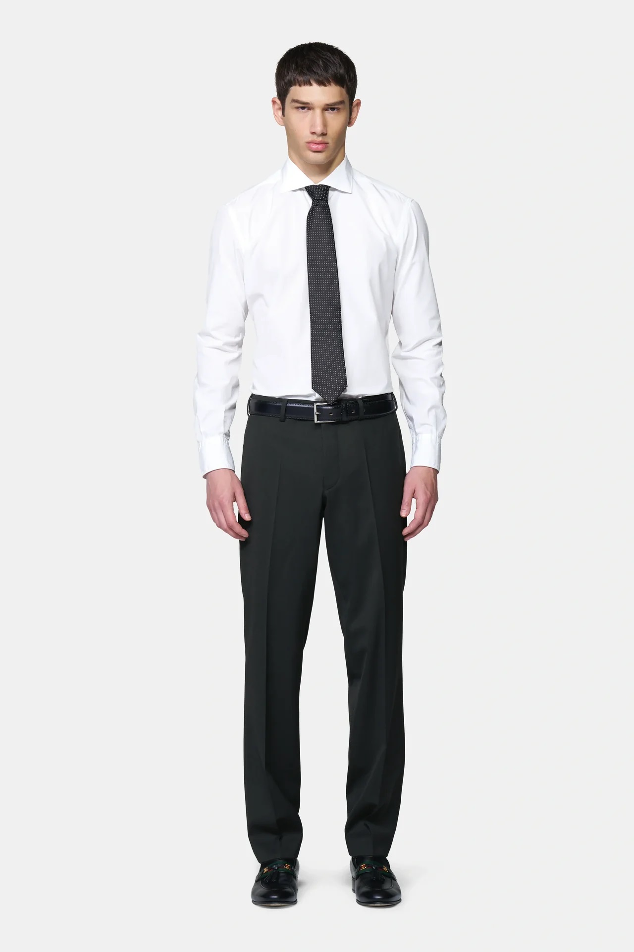 Svart (black) maskintvättbara ullbyxor i Teflon Twill och normal passform (Meyer / Roma) - 3