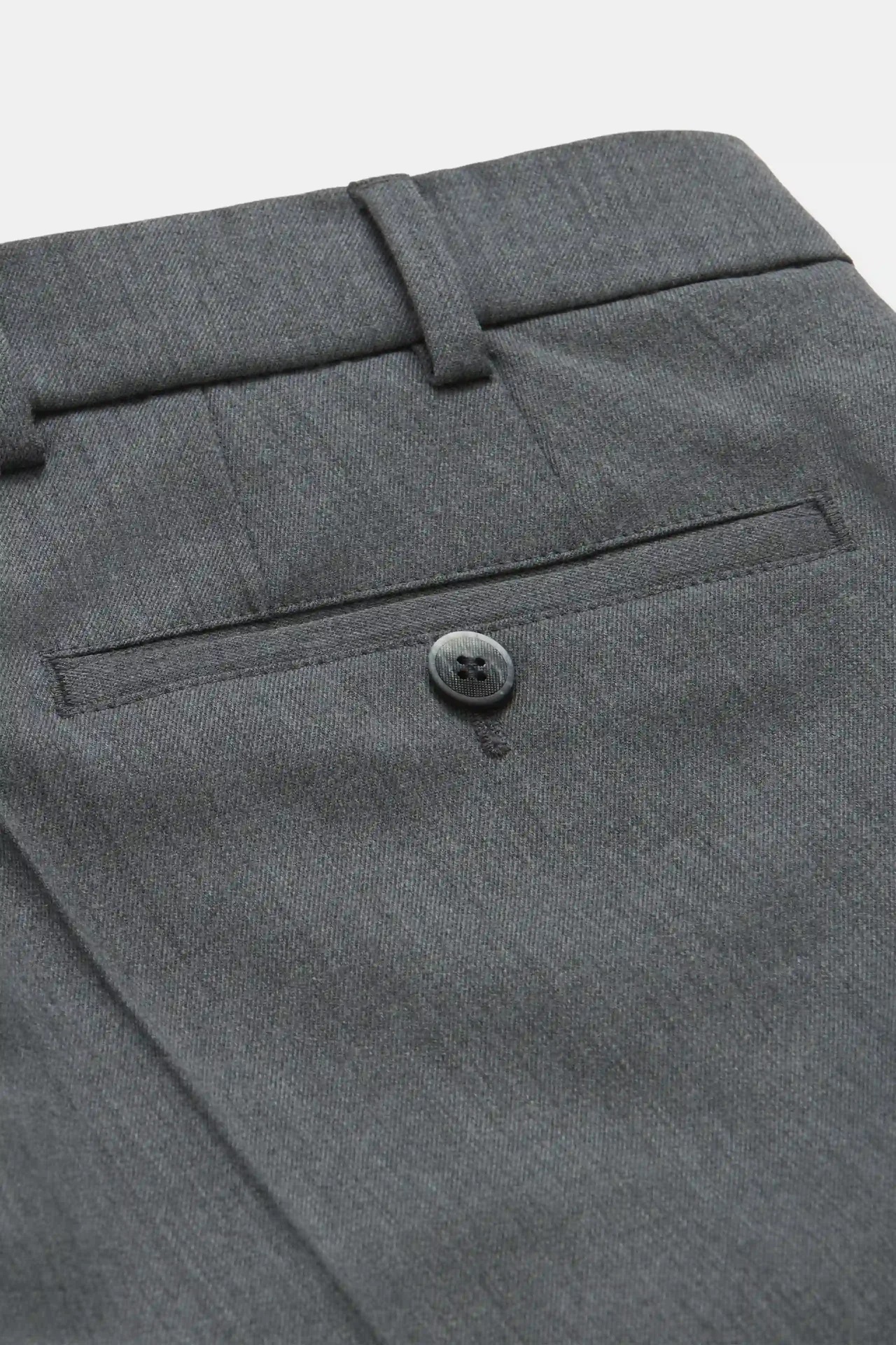 Grå (mid grey) maskintvättbara ullbyxor i Teflon Twill och normal passform (Meyer / Roma) - 6
