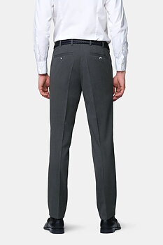 Grå (dark grey) maskintvättbara ullbyxor i Teflon Twill och normal passform (Meyer / Roma)